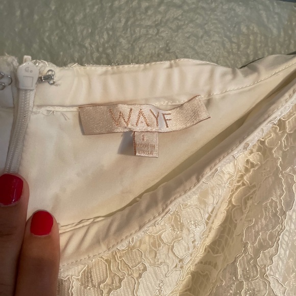 WAYF White Off Shoulder Lace Dress- Bell Sleeves - Picture 8 of 9